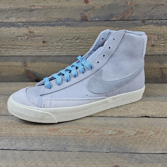 Nike Blazar Mid '77 PRM Men's Shoes Sneakers Grey Fog Two Laces - Picture 4 of 11